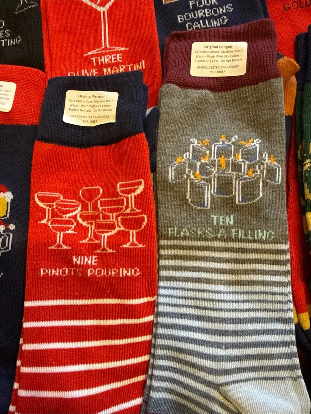 12 Days Of Christmas  Socks Men Novelty Gift Geek Chic Fitness NEW 12 Pair